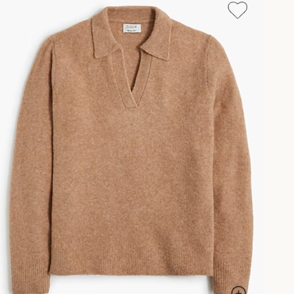 J CREW Sweater-polo in extra-soft yarn